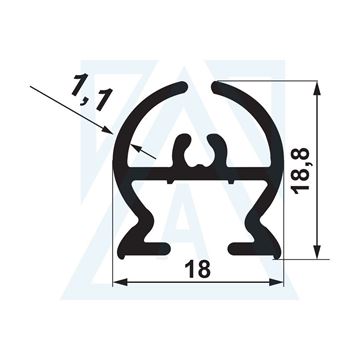 Resim Bella Serisi Körüklü Kapı Birleştirme Profili - 1338 - 0.235 kg/m