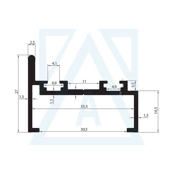 Ürün resmi: Isı Camlı Cam Balkon Ara Ve Sonlama Profili - 4380 - 0.455 kg/m